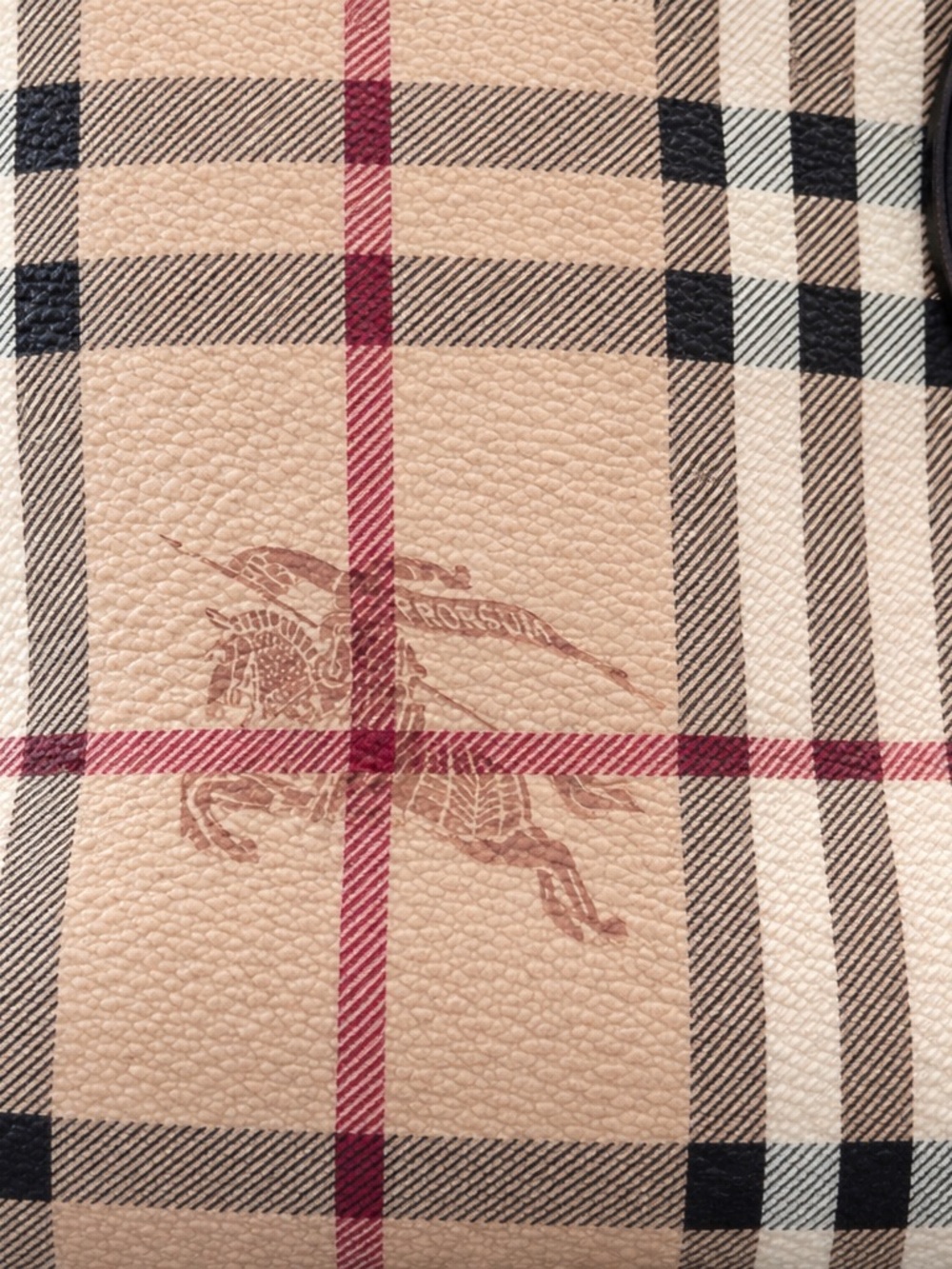 Burberry Haymarket Check Tote with Black Leather Handles - Picture 2 of 5